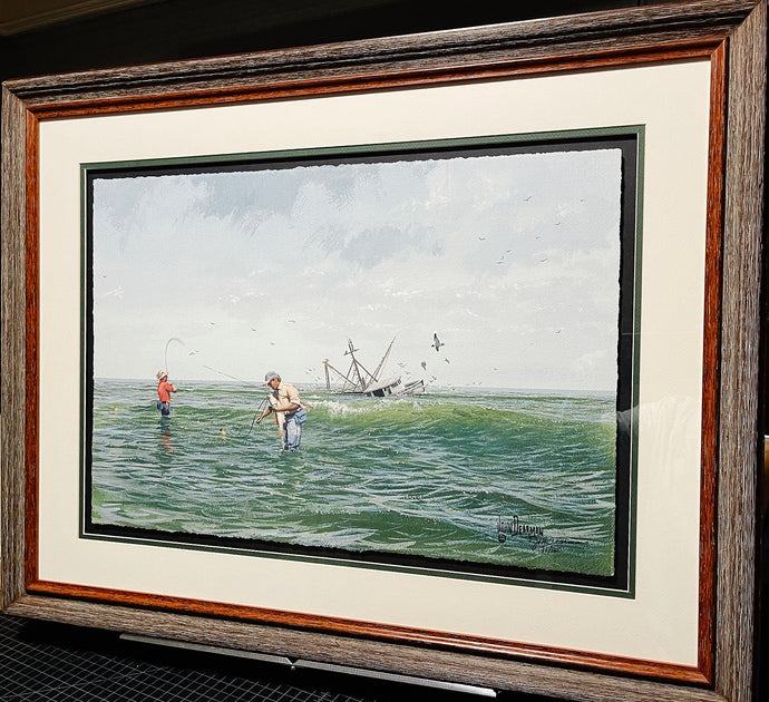 John Dearman Surf Trout GiClee Half Sheet - Brand New Super Custom Sporting Frame