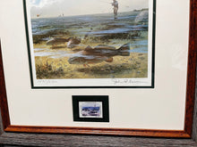 Load image into Gallery viewer, John P. Cowan 1983 Gulf Coastal Conservation Association CCA GCCA Stamp Print With Stamp - Brand New Custom Sporting Frame