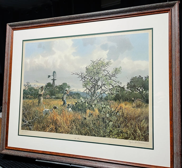 John P. Cowan At Home Lithograph Year 1982 - Brand New Custom Sporting Frame