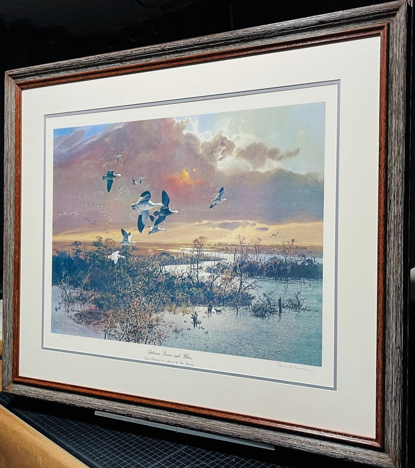 John P. Cowan Autumn Snows And Blues Lithograph Year 1977 - Brand New Custom Sporting Frame