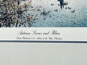 John P. Cowan Autumn Snows And Blues Lithograph Year 1977 - Brand New Custom Sporting Frame