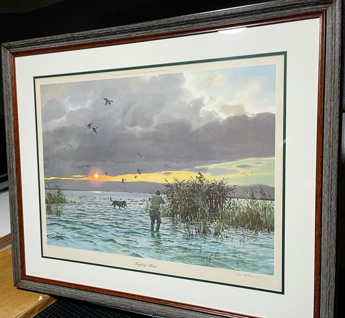 John P. Cowan Bayleaf Blind Lithograph Year 1976 - Brand New Custom Sporting Frame