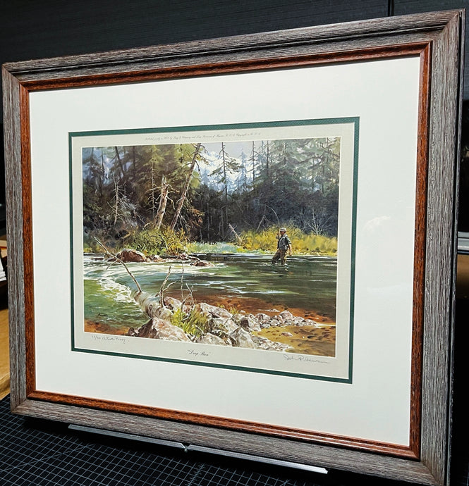 John P. Cowan Deep Run Lithograph Rare Year 1973 - Brand New Custom Sporting Frame