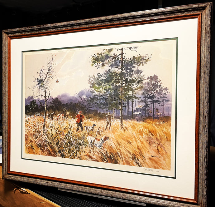 John P. Cowan In The Broomweed Lithograph Year 1971 - Brand New Super Custom Sporting Frame