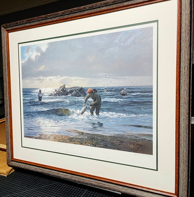 John P. Cowan Maybe A Keeper Lithograph Year 2004 - Brand New Custom  Sporting Frame