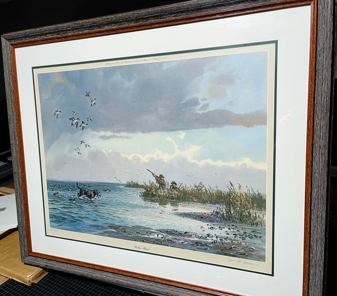 John P. Cowan Sunken Blind Lithograph Year 1979 - Brand New Custom Sporting Frame