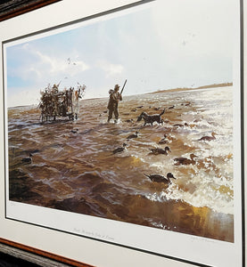 John P. Cowan Windy Morning Lithograph Year 1996 - Brand New Custom Sporting Frame