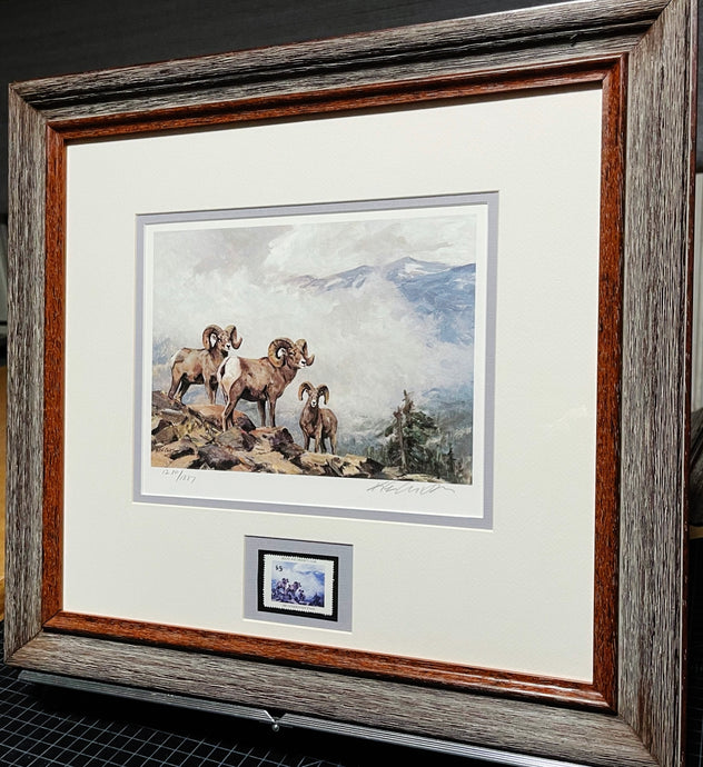 Ken Carlson 1986 Boone And Crockett Club Stamp Print With Stamp - Brand New Super Custom Sporting Frame